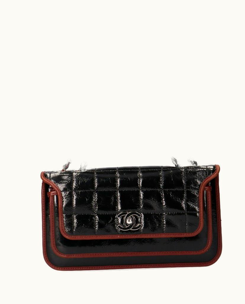 Chanel Chanel Women's Chocolate Bar Tote Bag Patent Leather In Black