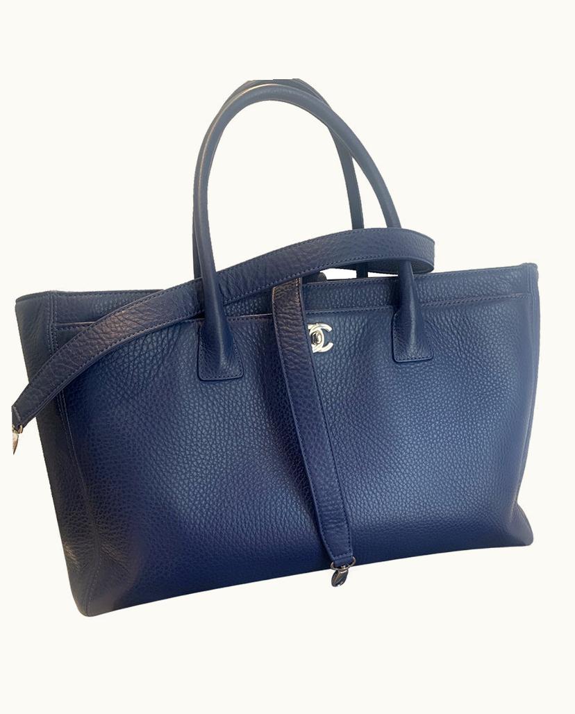 Chanel Chanel Executive Leather Handbag Indigo Blue