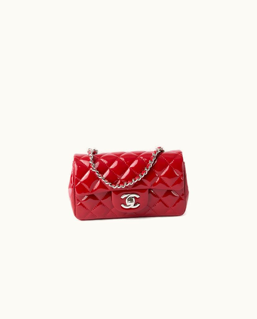 Chanel Chanel Classic Mini Flap Bag Patent Leather Red