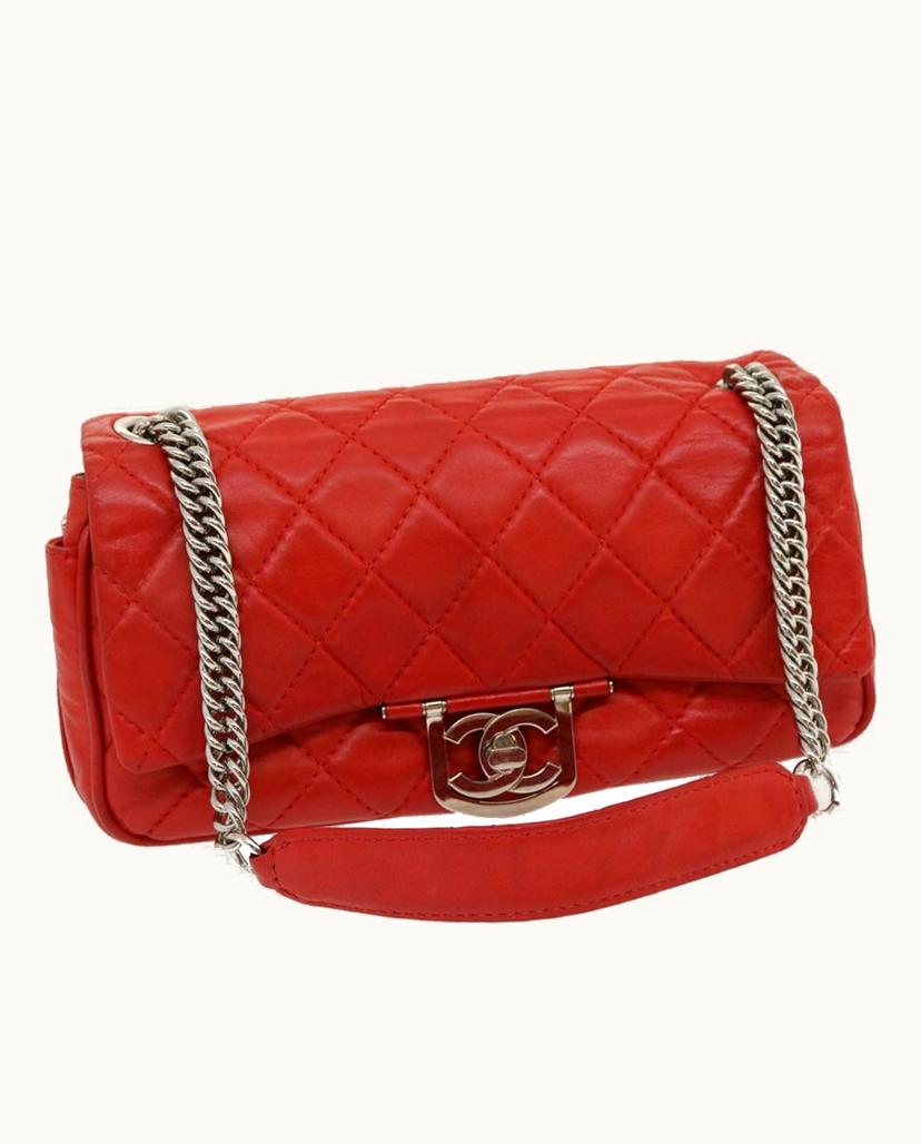 Chanel Chanel Timeless Shoulder Bag Leather Red