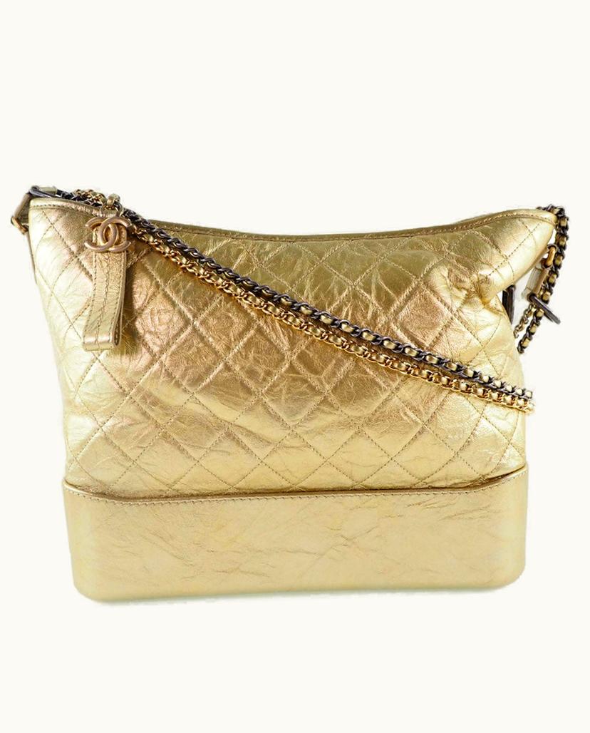 Chanel Chanel Gabrielle Calfskin Shoulder Bag Gold