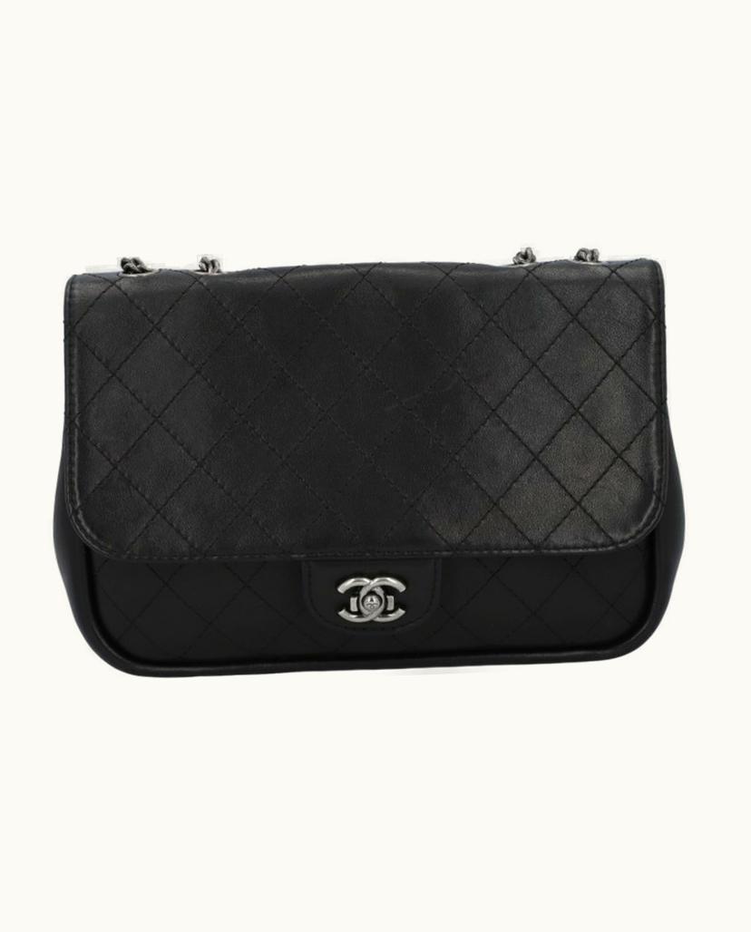 Chanel Chanel Messenger Bag 2014-2015 Diamond Quilted Leather In Black