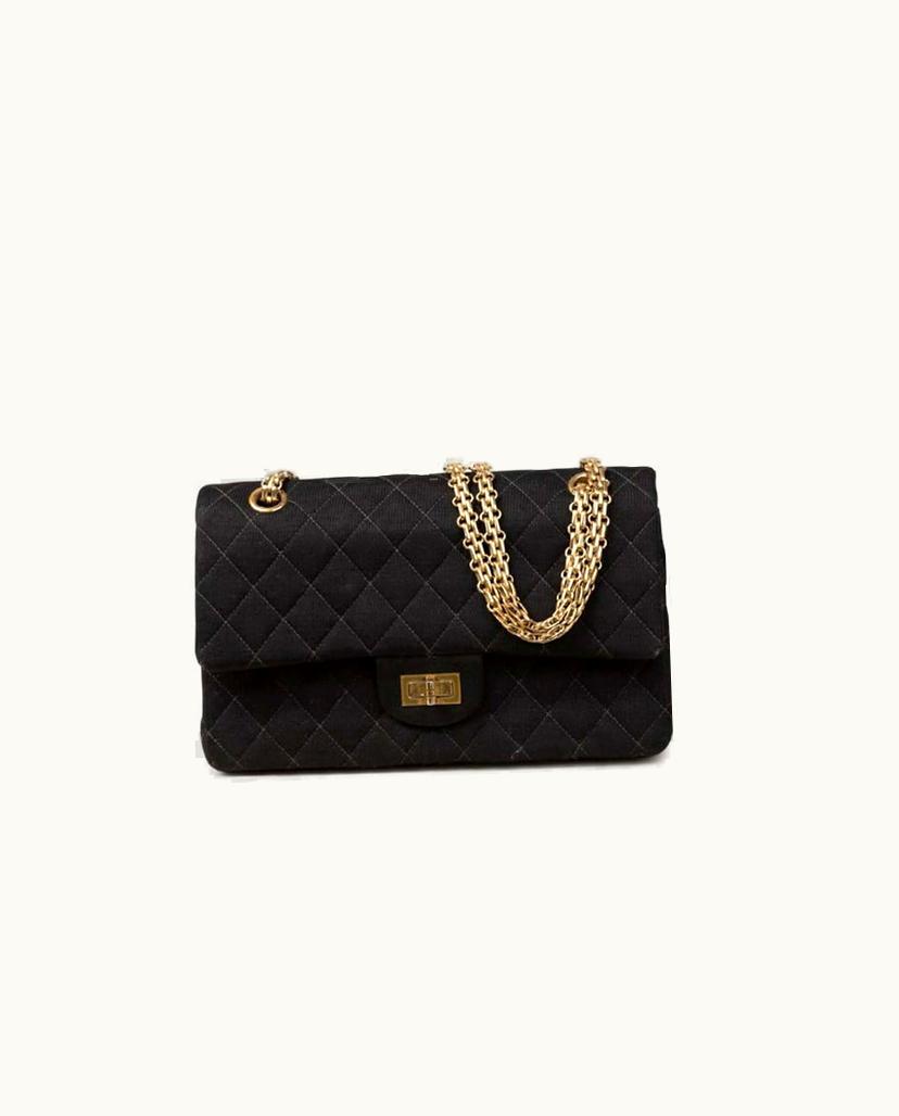 Chanel Chanel 2.55 Reissue 225 Jersey Double Flap Bag Black