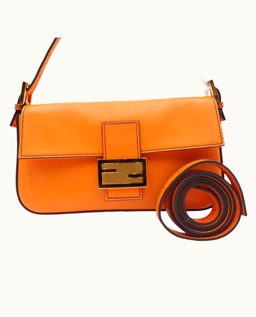 Fendi Fendi Women's Baguette Bag Leather In Orange