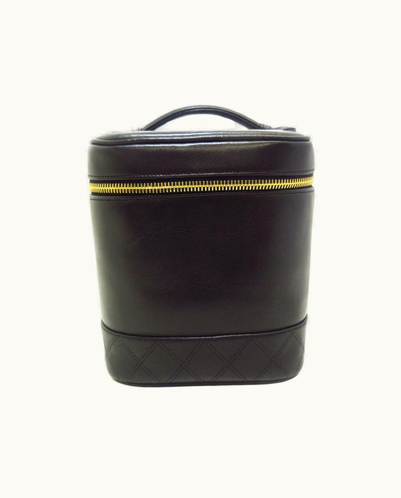 Chanel Chanel Vanity Case Black Leather Luxury Boxed Set