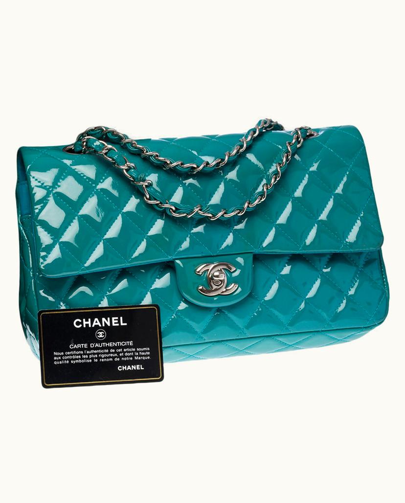 Chanel Chanel Women's Timeless Classic Patent Leather In Turquoise
