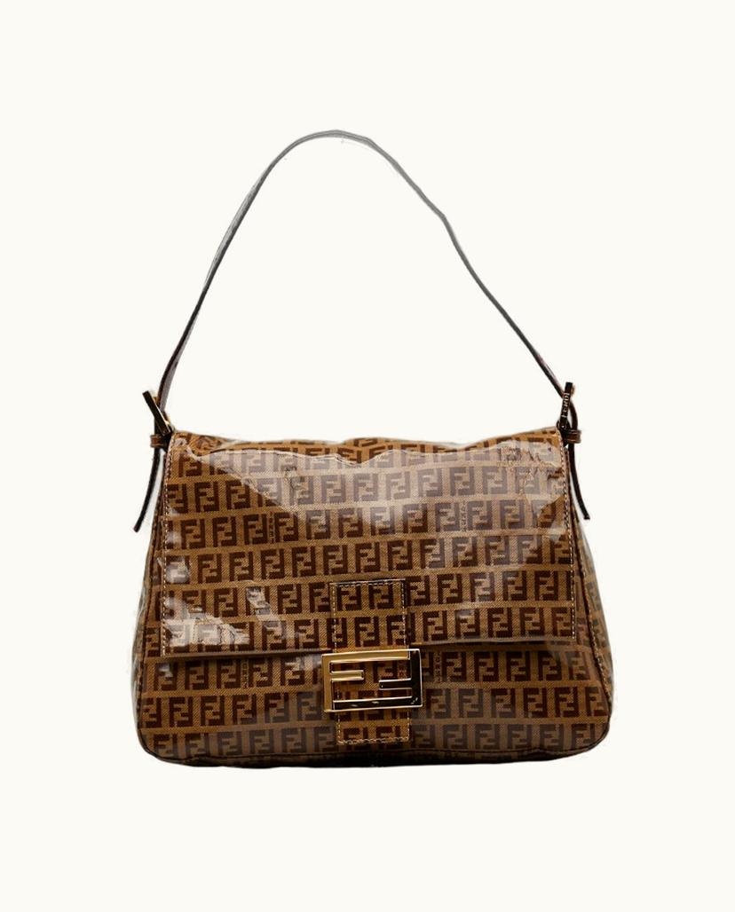 Fendi Fendi Mamma Baguette Brown Canvas Shoulder Bag