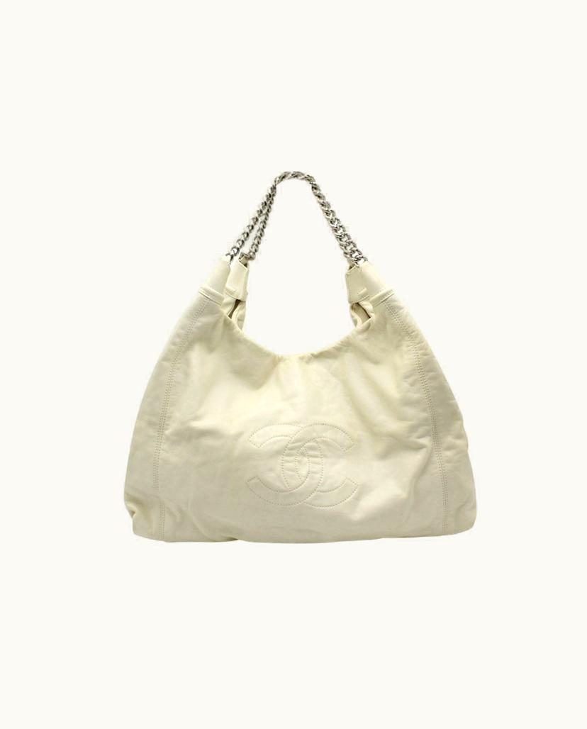 Chanel Chanel Classic Flap Shoulder Bag Leather In Ivory