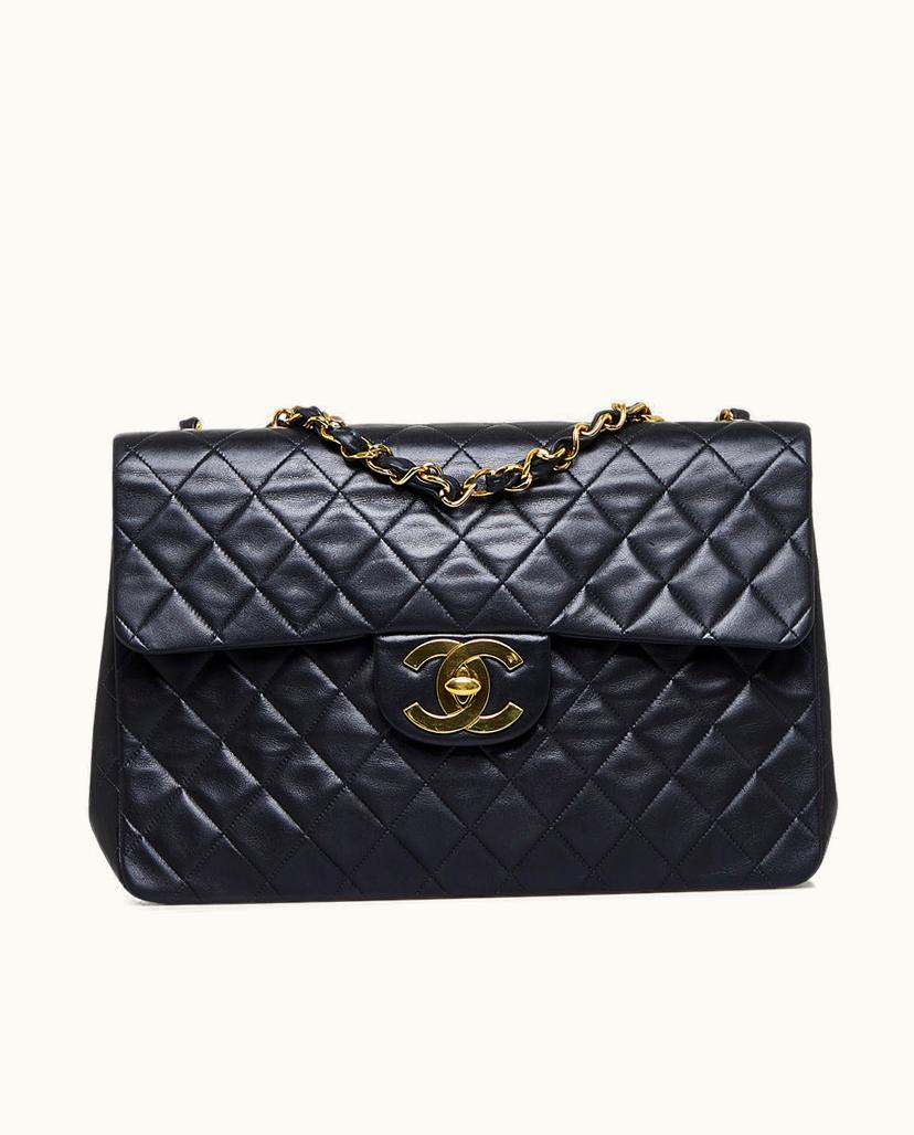 Chanel Chanel Jumbo XL Classic Lambskin Maxi Single Flap Shoulder Bag Black