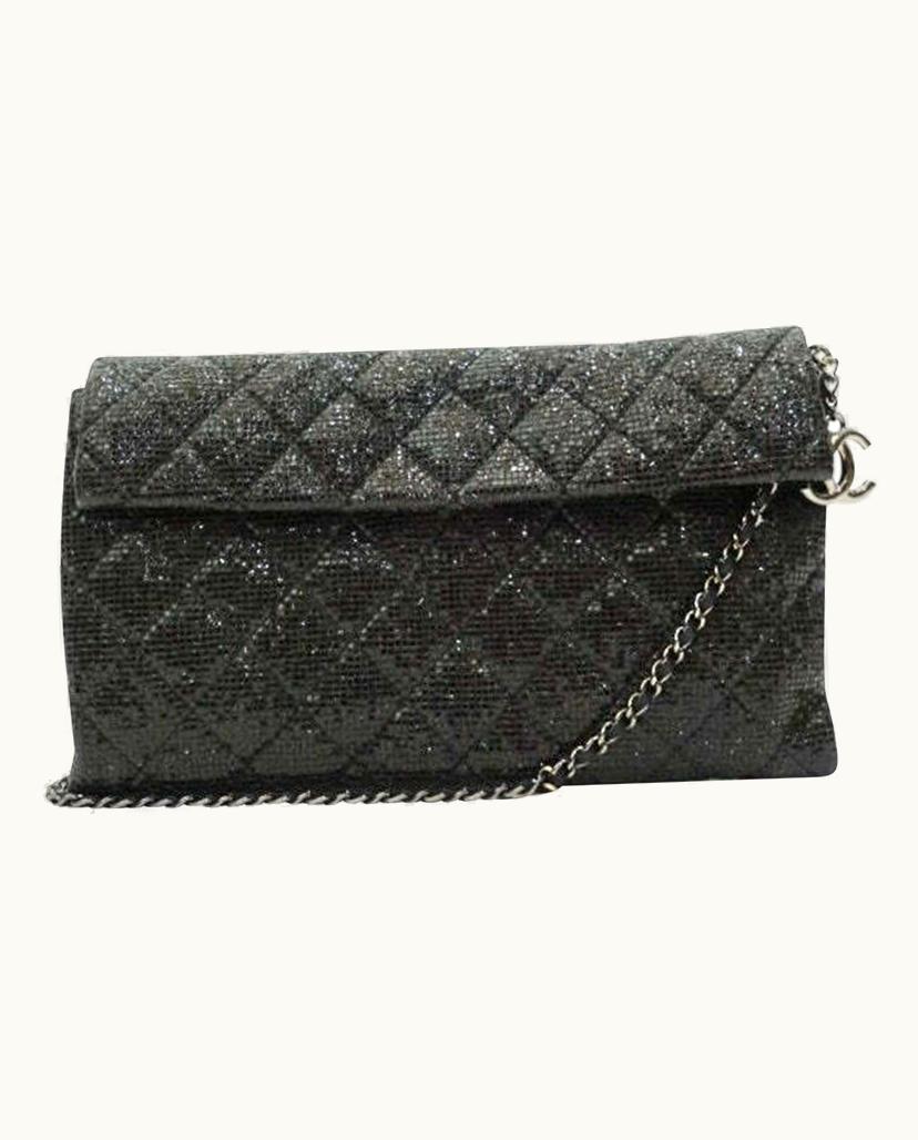 Chanel Chanel VIP Sequined Quilted Women's Shoulder Bag In Black