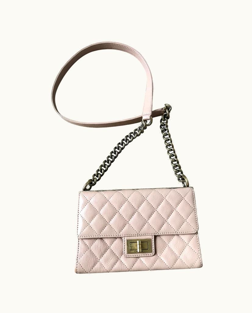 Chanel Chanel Classic Crossbody Bag Brass Leather Pink-Beige