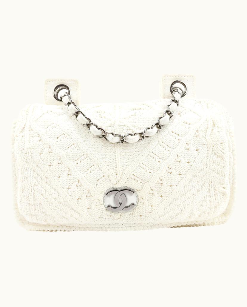 Chanel Chanel CC Crochet Flap Bag in White