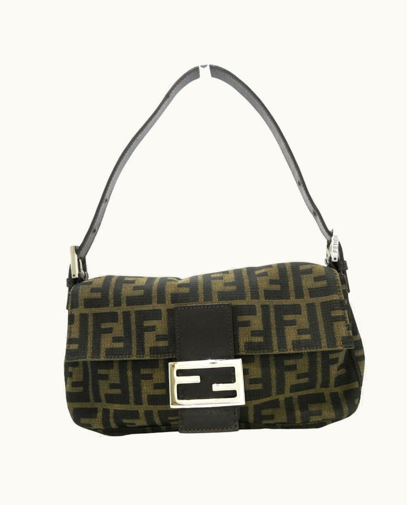 Fendi Fendi Mamma Baguette Shoulder Bag in Brown Canvas