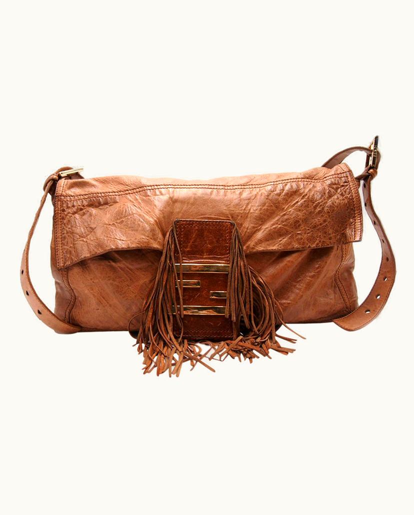 Fendi Fendi Baguette Hand-Carried Pochette Brown Leather