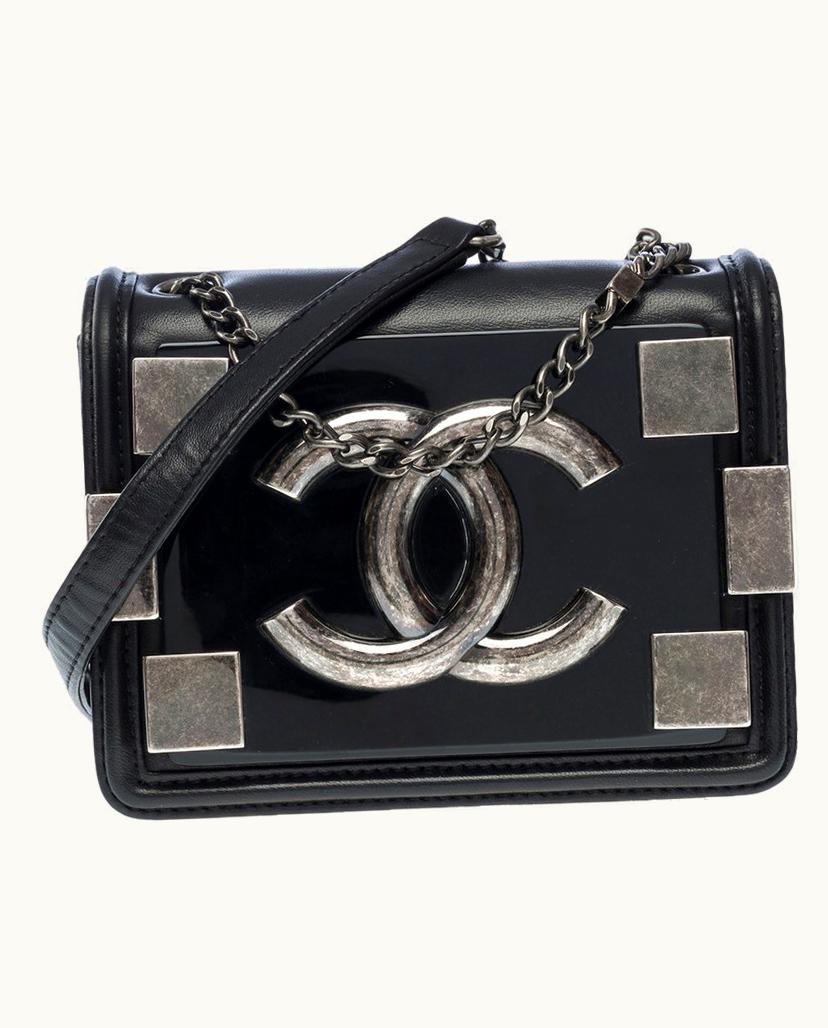 Chanel Chanel Women's Lego Clutch Bag Leather In Black