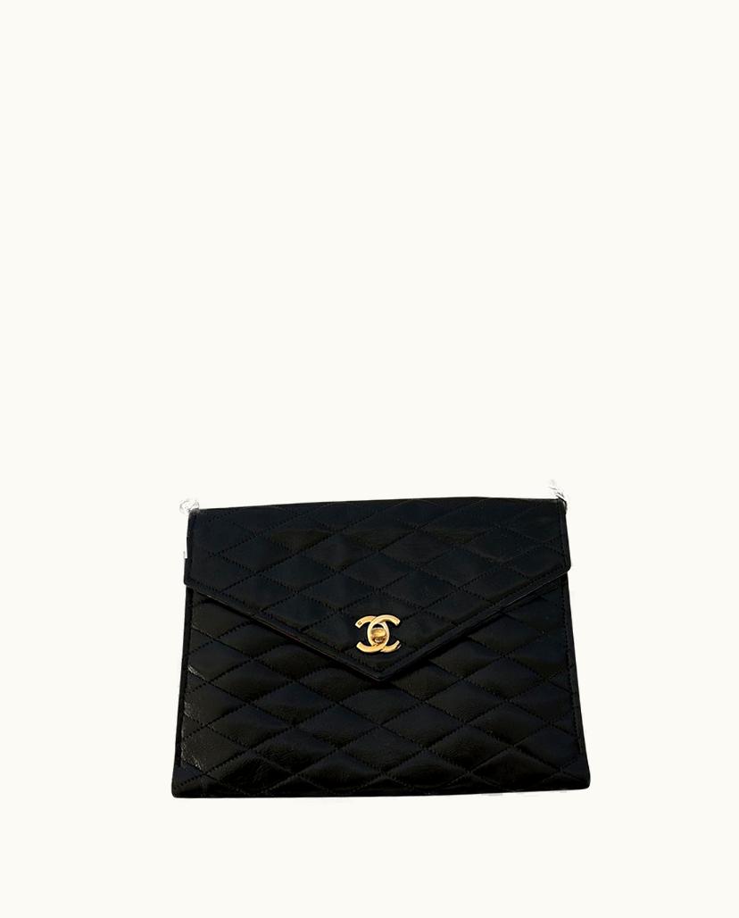 Chanel Maison Arlette Vintage 80s-85s Chanel Flap Bag Lambskin In Black