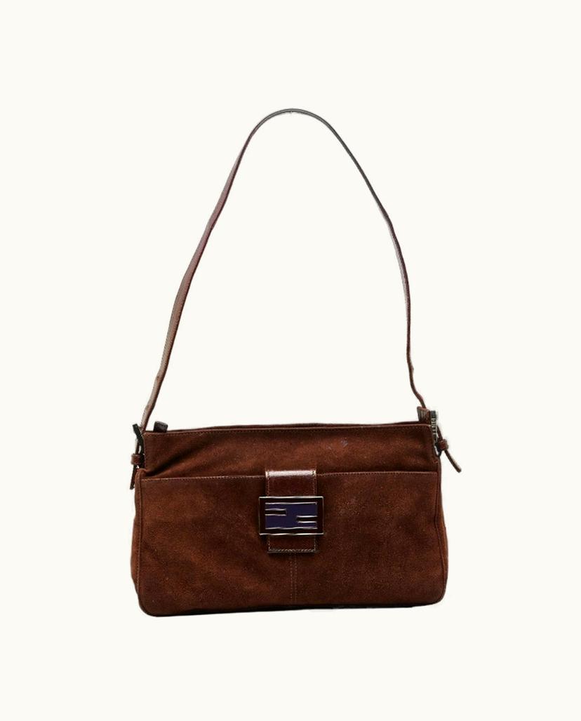 Fendi Fendi Women's Baguette Bag Suede In Brown