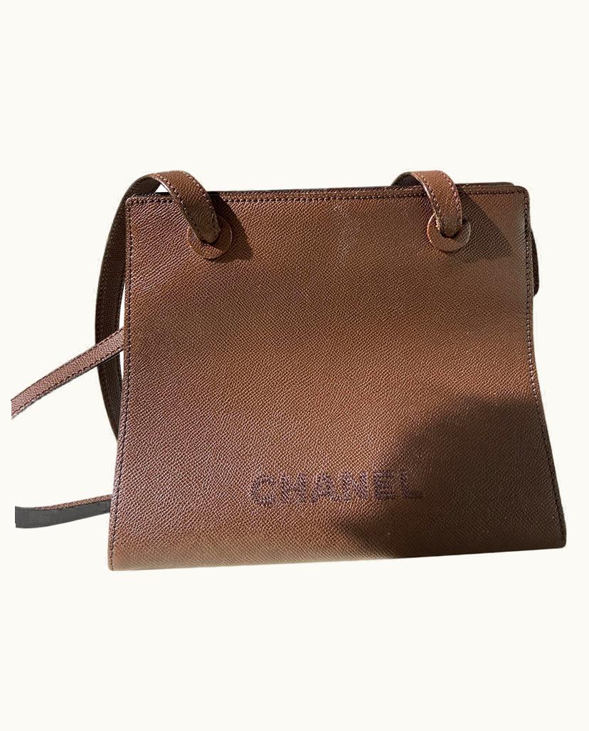 Chanel Chanel Trapeze Vintage Shoulder Bag Leather Brown