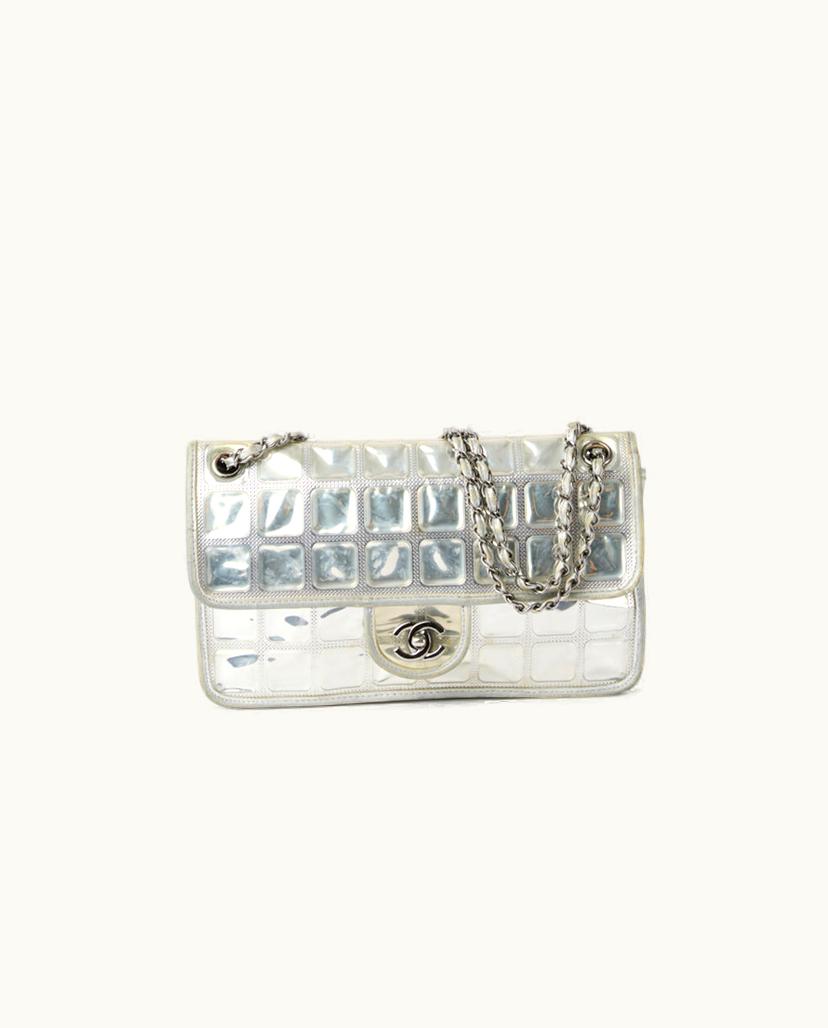 Chanel Chanel Ice Cube Chocolate Bar Bag PVC Shoulder Bag Silver
