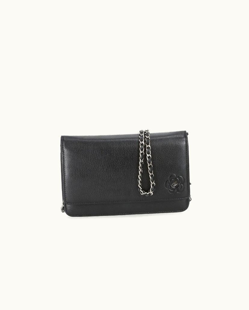 Chanel Chanel Camelia Wallet On Chain Leather In Black