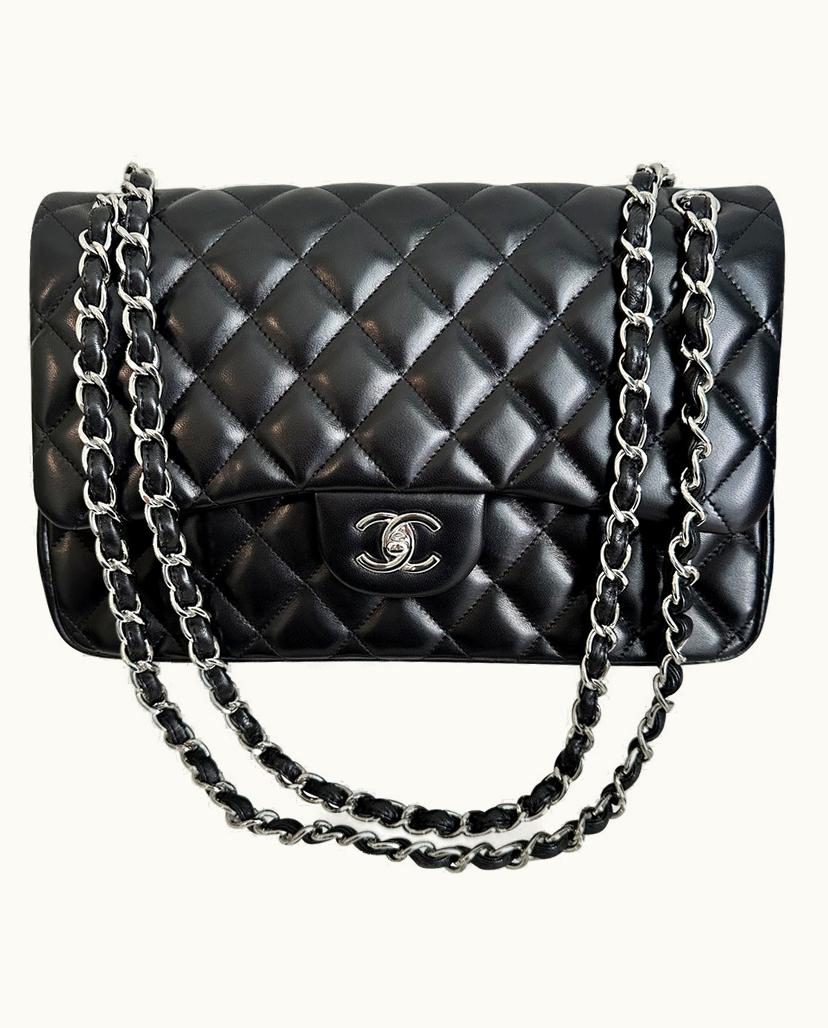 Chanel Chanel Jumbo Double Flap Bag Leather In Black