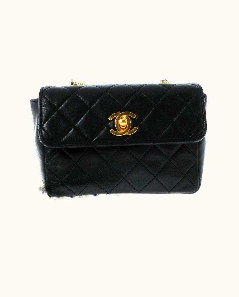 Chanel CHANEL Mini Mini Matelassé Shoulder Bag Lambskin Leather Black