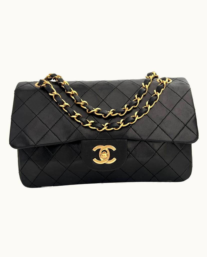 Chanel Chanel Timeless 23 Double Flap Bag Leather in Black