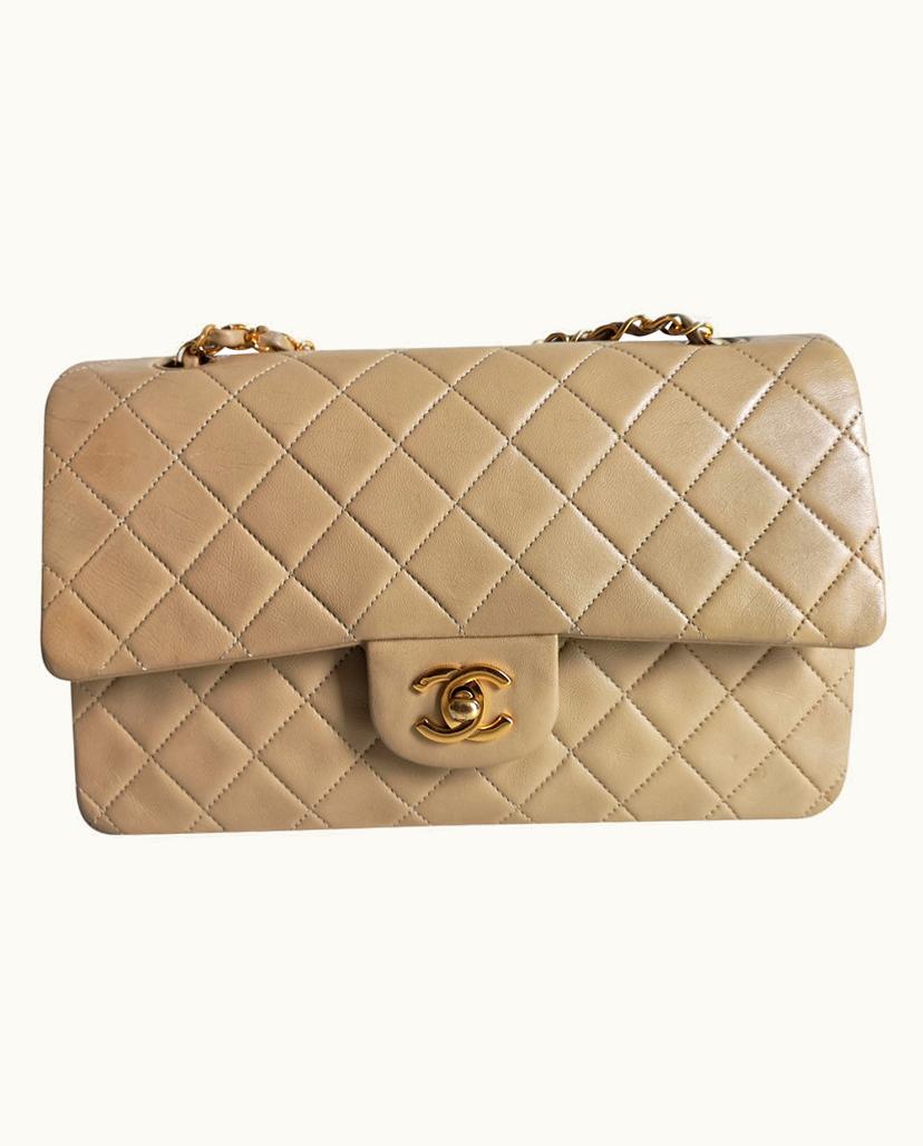 Chanel Chanel Classic Double Flap Bag Vintage Lambskin Beige