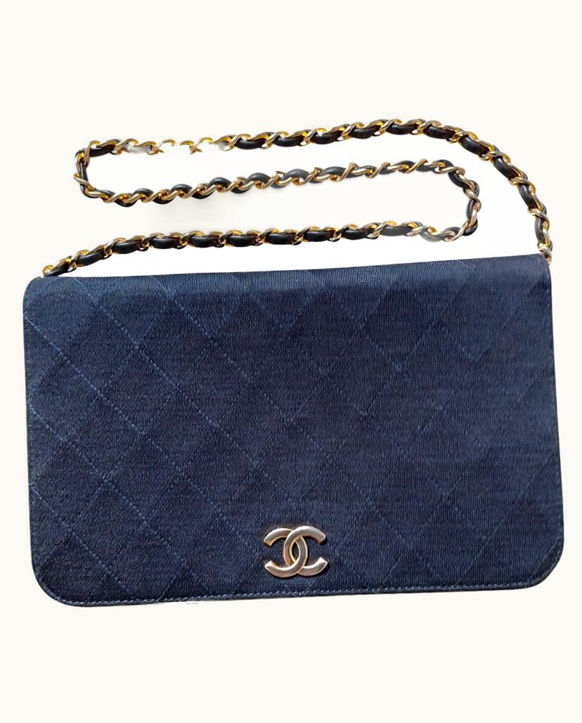 Chanel Chanel Women's Wallet On Chain Jersey In Blue