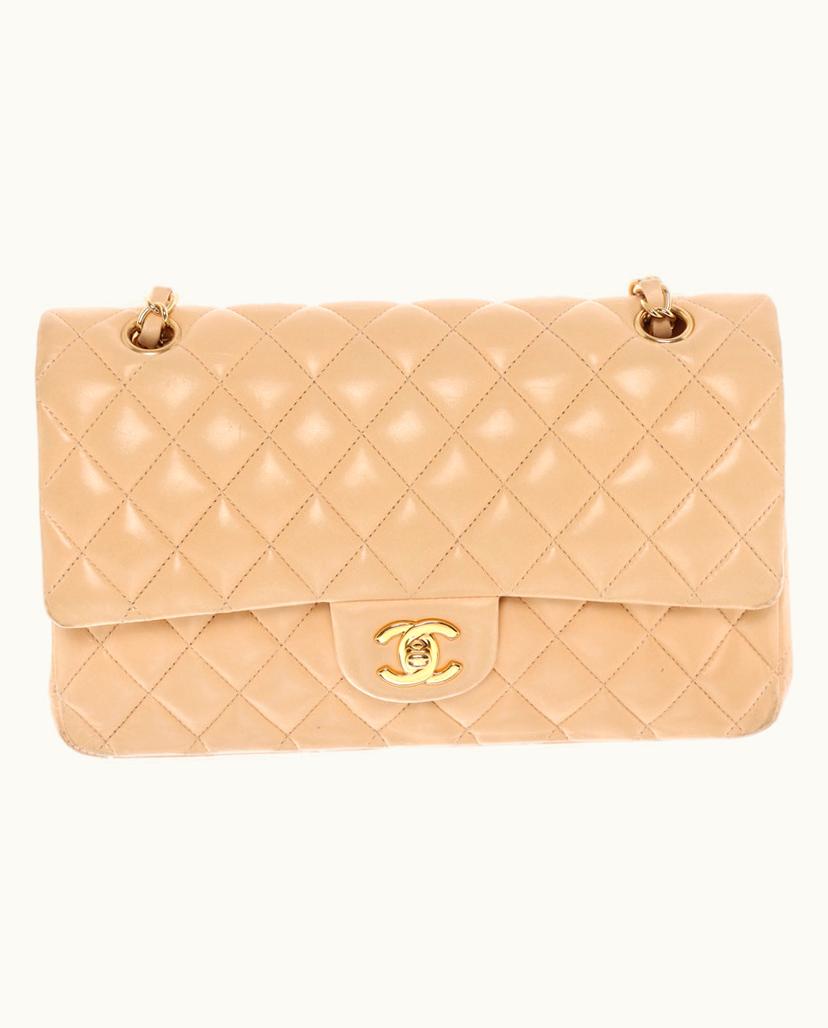 Chanel Chanel Medium Classic Flap Bag Leather In Beige
