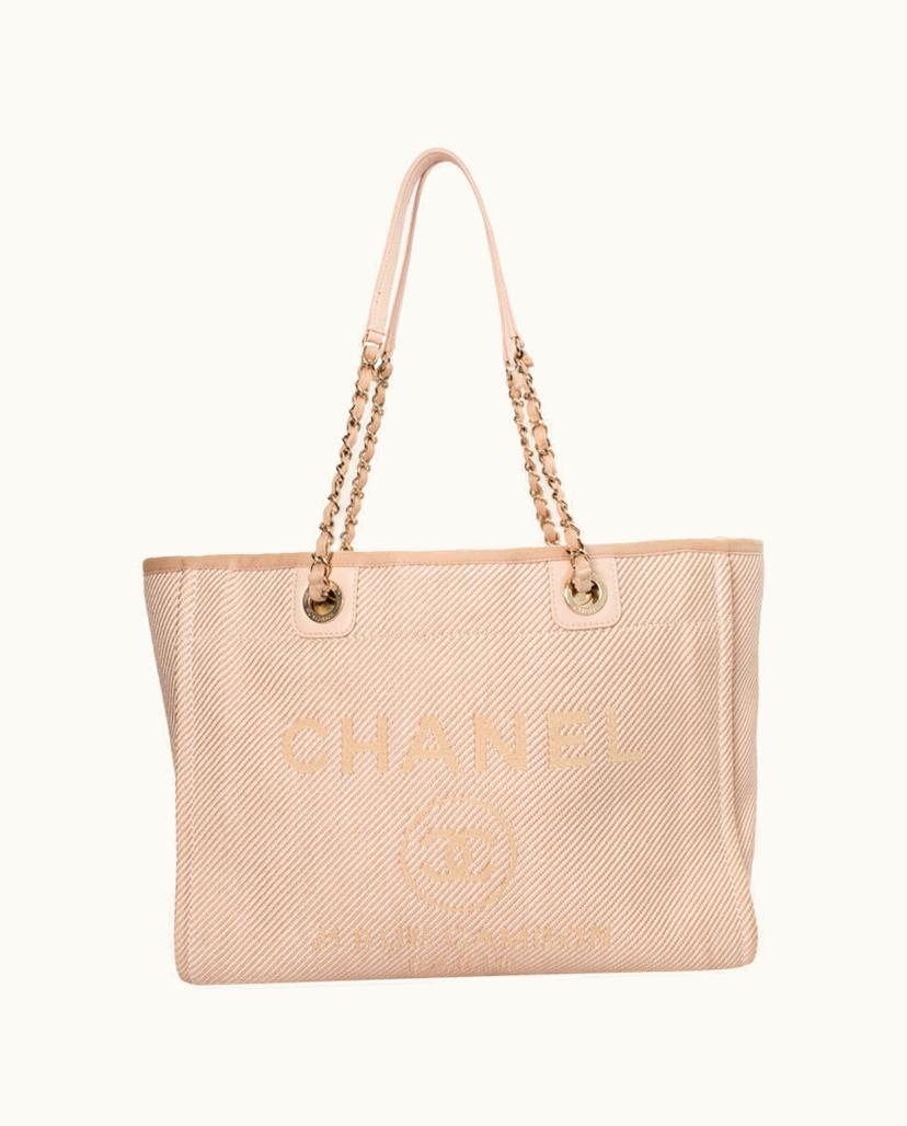 Chanel CHANEL Deauville Canvas Tote Bag in Pink