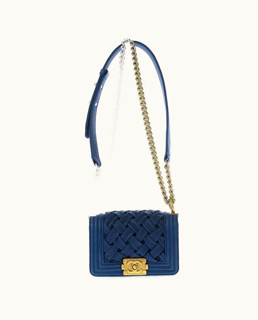 Chanel Chanel Boy Shoulder Bag Leather Blue