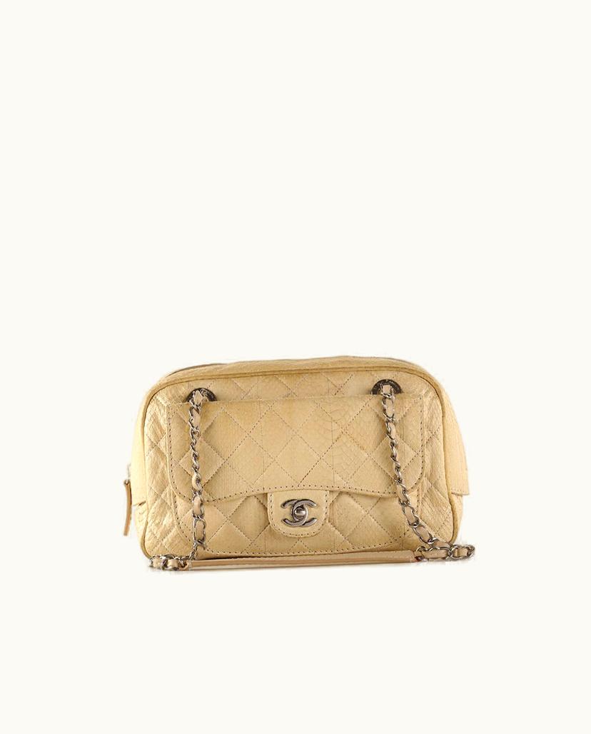 Chanel Chanel Python Shoulder Bag Beige