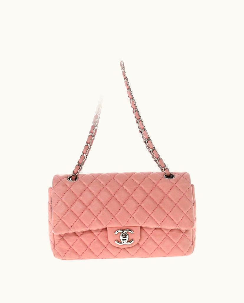 Chanel Chanel Double Flap Matelassé Shoulder Bag Light Pink