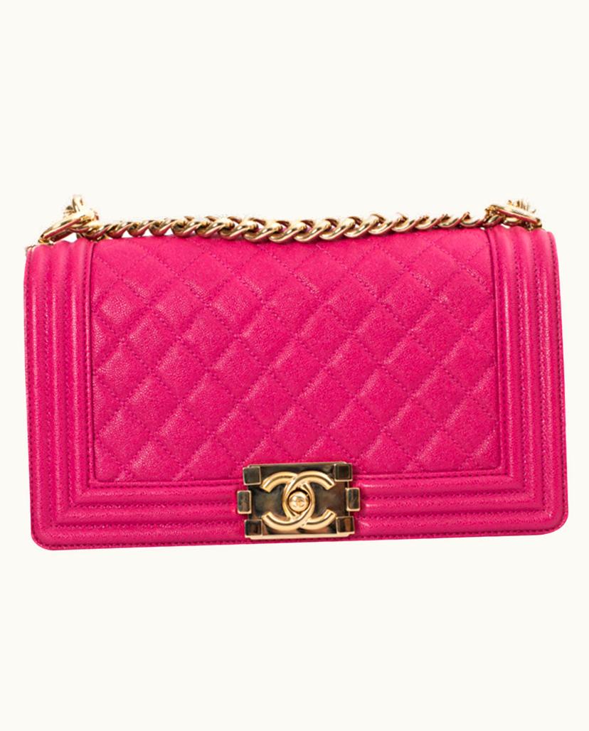 Chanel CHANEL Boy Bag Leather Pink Gold
