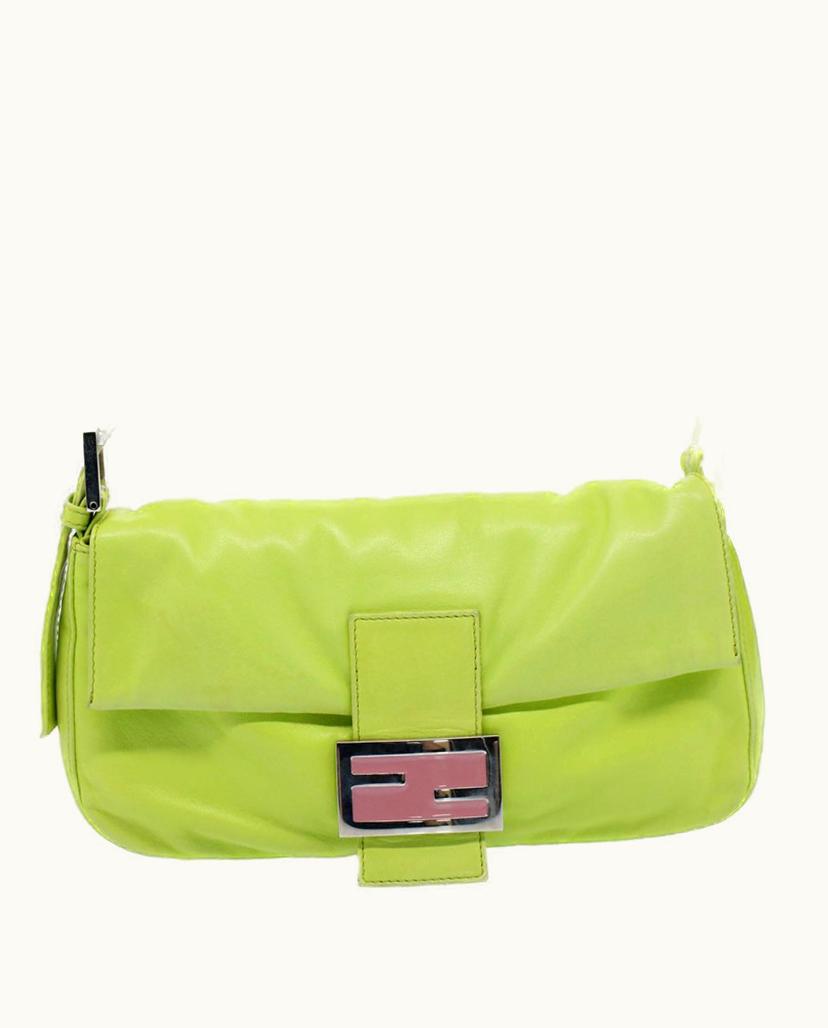 Fendi Fendi Women's Mamma Baguette Leather In Green
