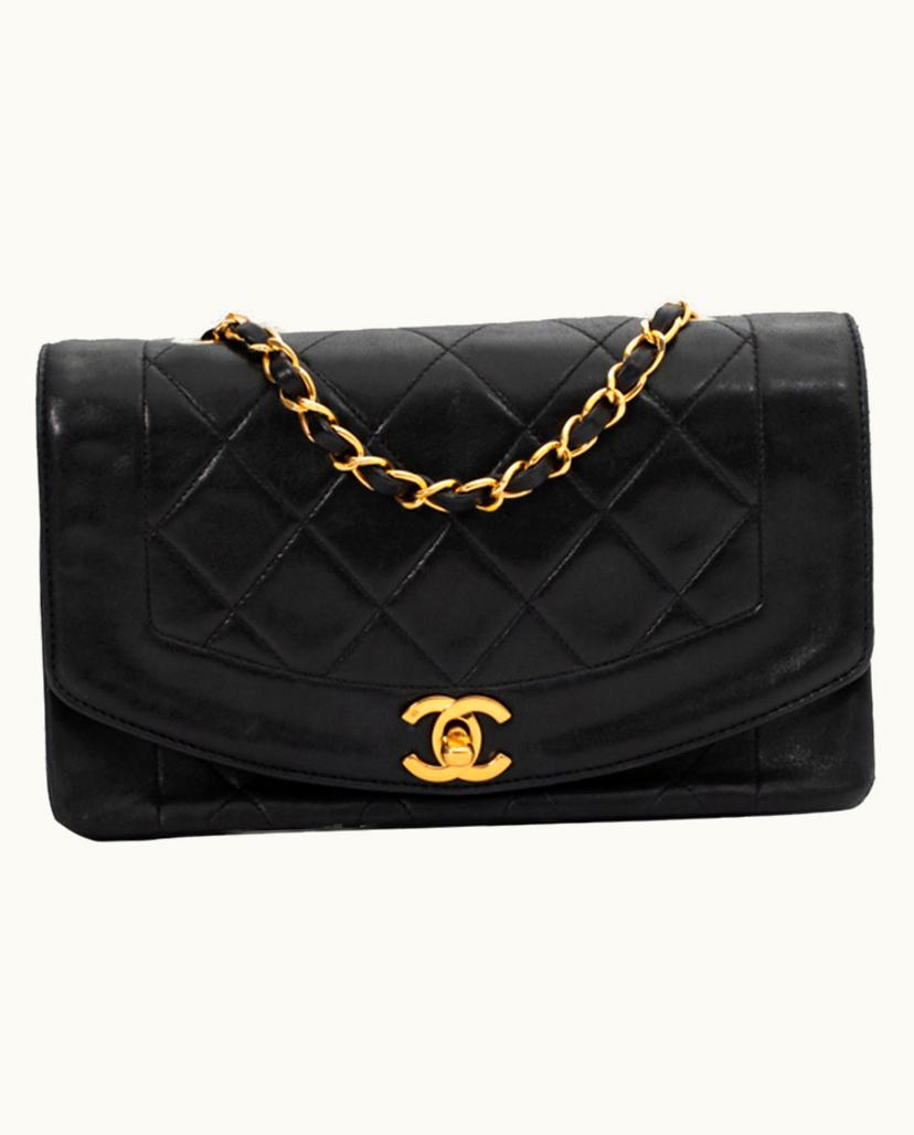 Chanel CHANEL Diana Leather Shoulder Bag in Black