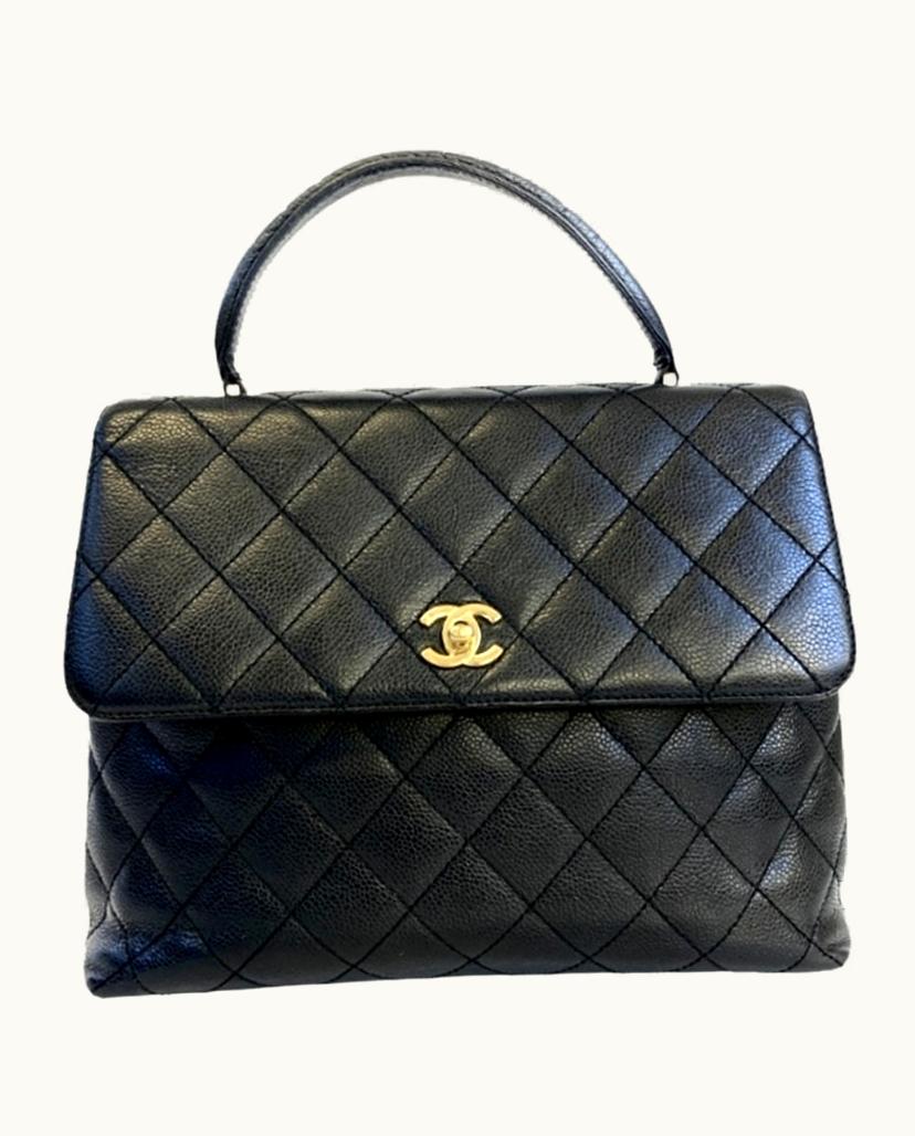 Chanel Chanel Coco Top Handle Bag Leather In Black