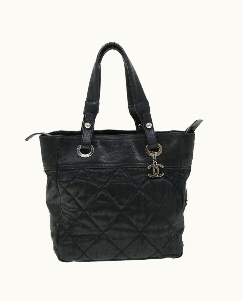 Chanel Chanel Classic Flap Shoulder Bag Coated Canvas Black