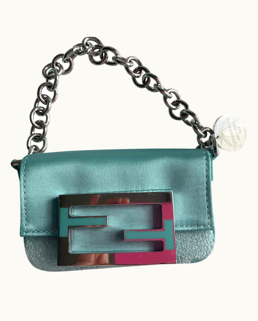 Fendi Fendi Women's Baguette Bag Micro Silk In Turquoise