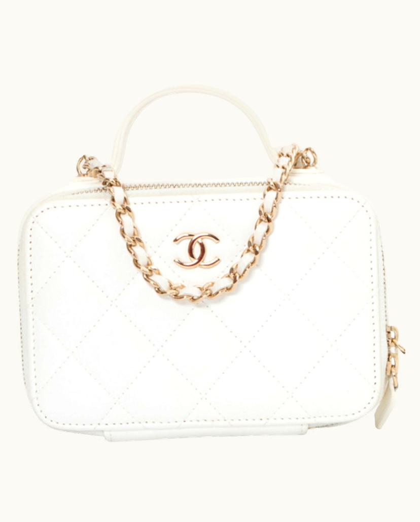Chanel CHANEL Classic Shoulder Bag Leather White