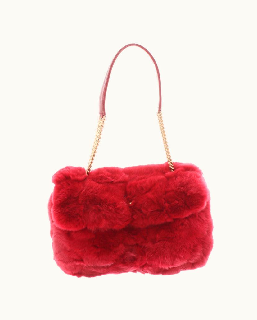 Chanel Chanel Women's Flap Bag Fur In Red
