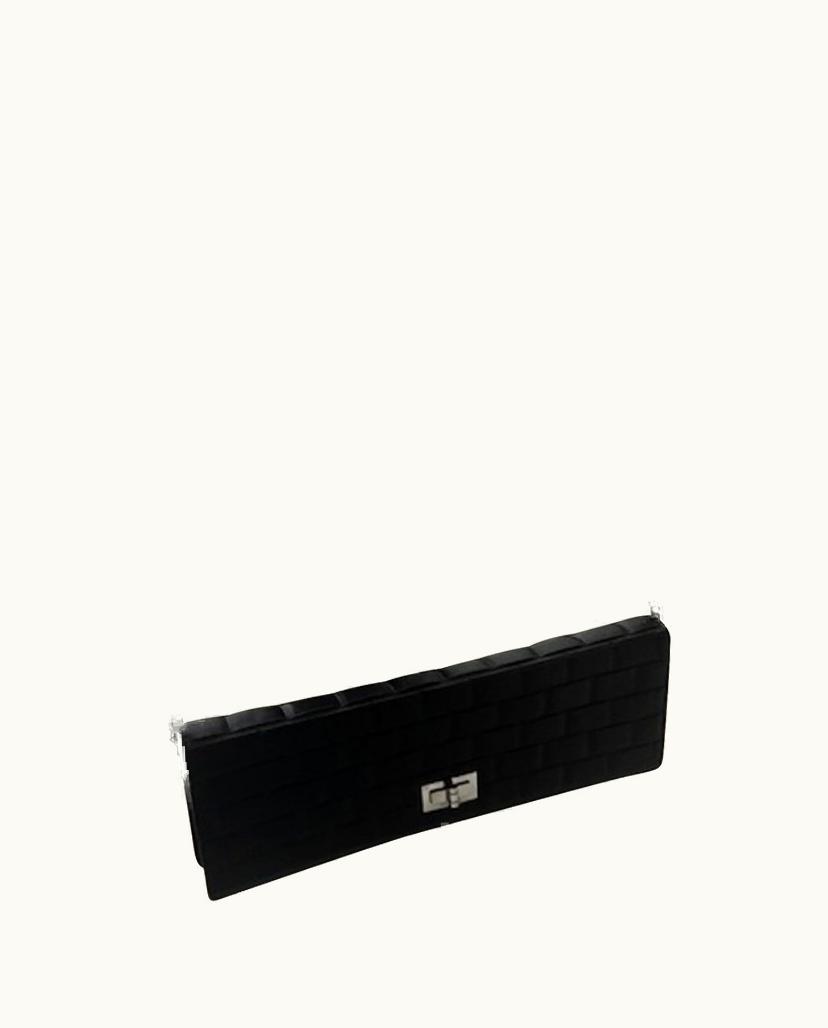 Chanel Chanel Rectangular Silk Satin Clutch Bag in Black