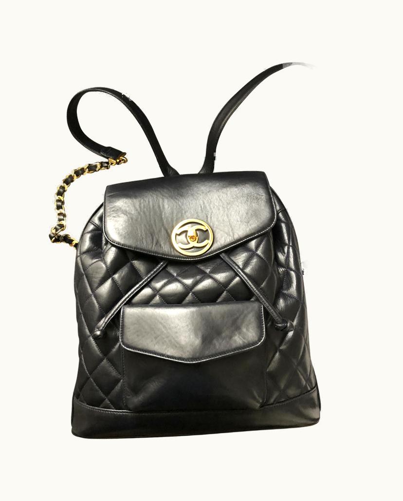 Chanel Chanel Vintage Blue Leather Women's Backpack