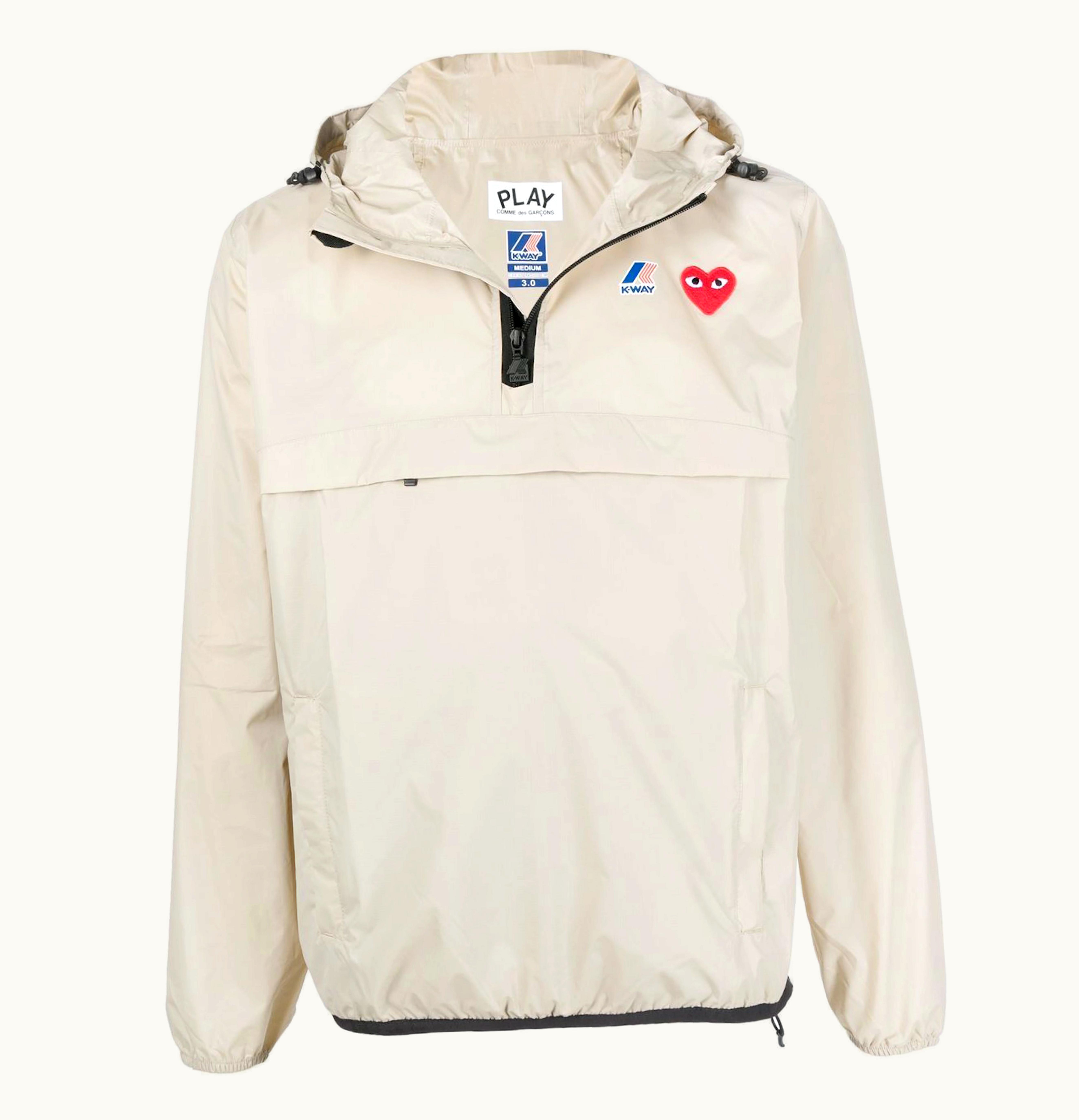 CDG Play CDG Play X K Way Full Zip Packable Jacket Beige