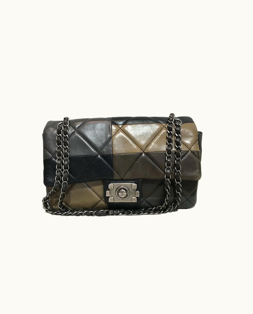 Chanel Chanel Timeless Bag Three-Tone Quilted Leather in Black, Brown, and Khaki