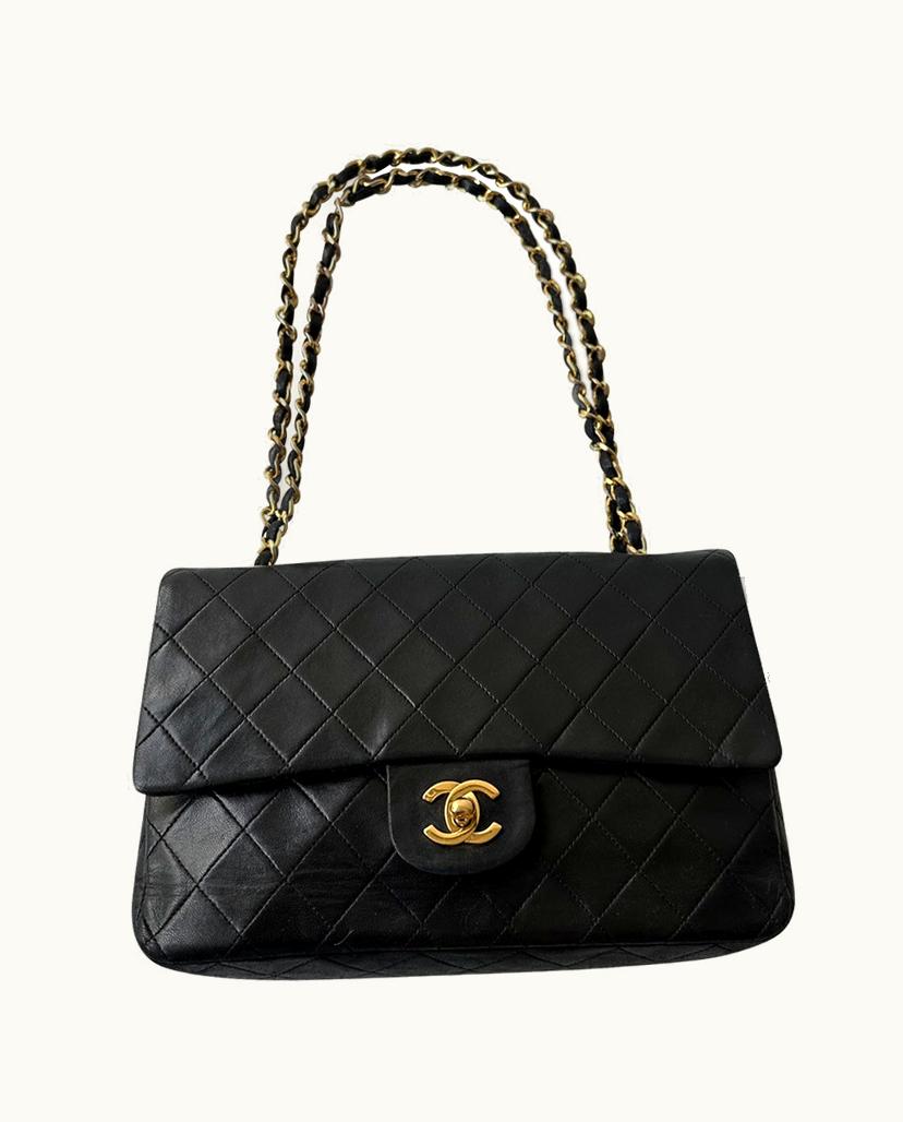 Chanel Chanel Timeless 25 Bag Medium Black Lambskin Gold Hardware