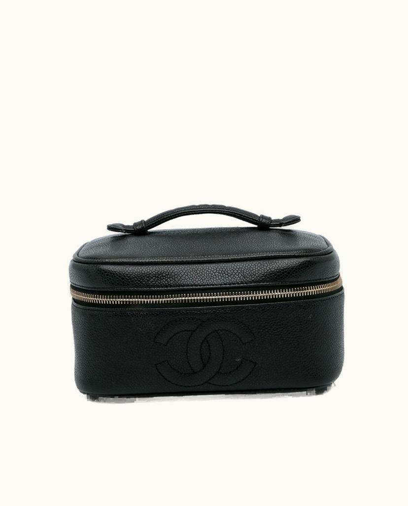 Chanel Chanel Caviar CC Vanity Bag Leather Black