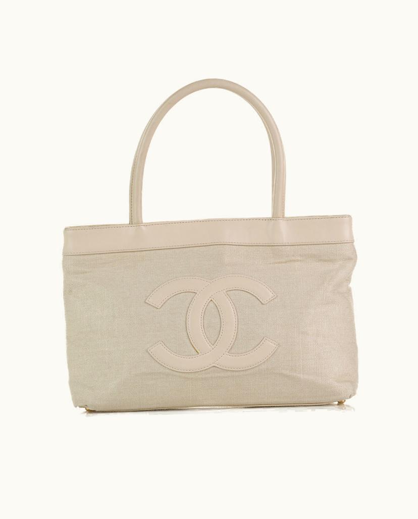 Chanel Chanel CC Canvas Tote Bag Brown x Beige