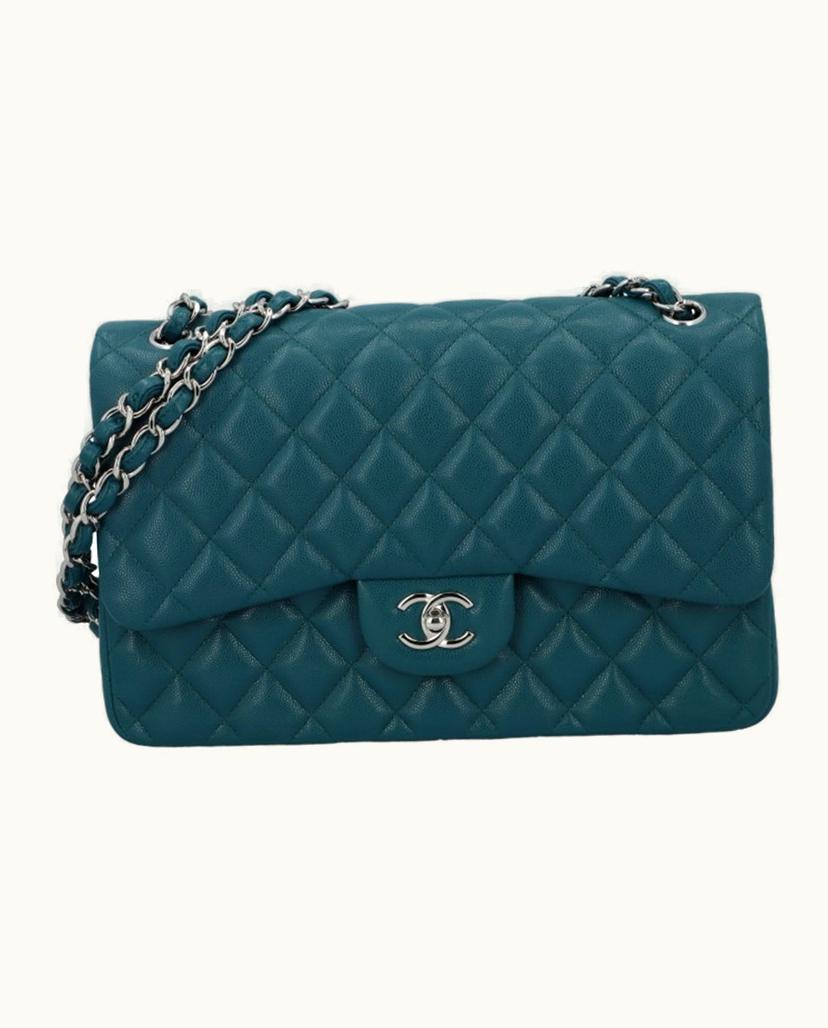 Chanel Chanel Women's Classic Flap Bag Leather In Petrol
